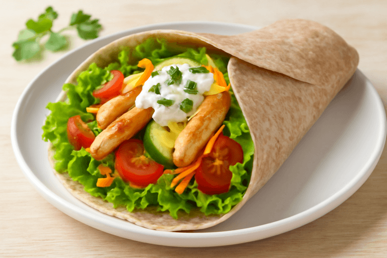 Leichter Hähnchen-Gemüse-Wrap