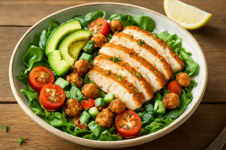 Frisse Kipsalade met Avocado & Volkoren Croutons