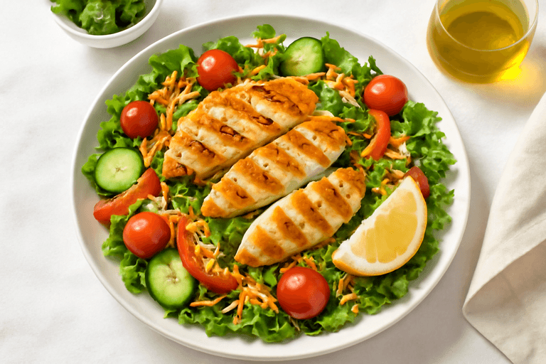 Kleurrijke Kip- & Groentesalade met Citroendressing