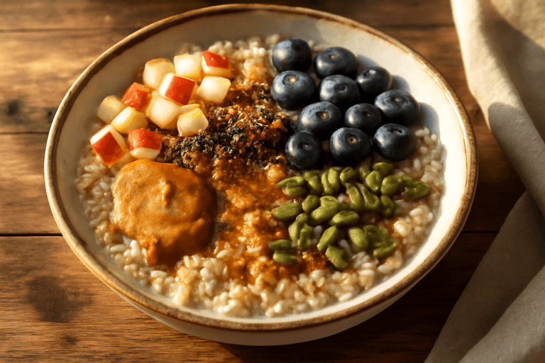 Proteinreicher Veganer Frühstücks-Quinoa-Bowl