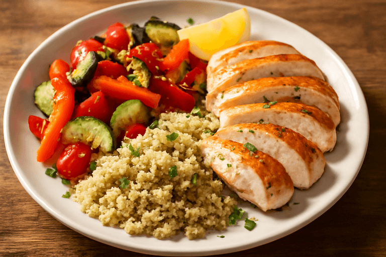 Gegrilde Kipfilet met Geroosterde Groenten & Quinoa