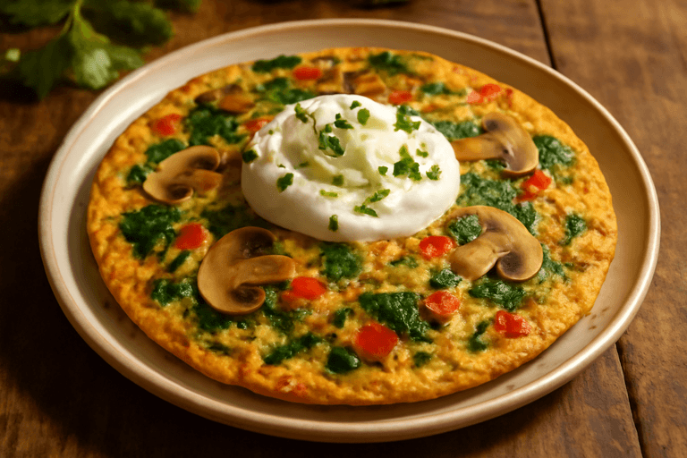Tortilla Clásica de Verduras con Yogur Griego