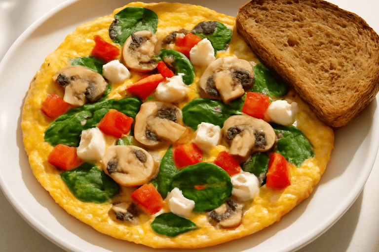 Omletă energizantă cu legume și brânză
