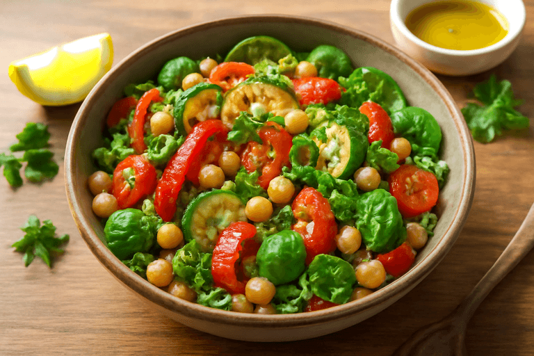 Proteinreicher Quinoa-Salat mit geröstetem Gemüse