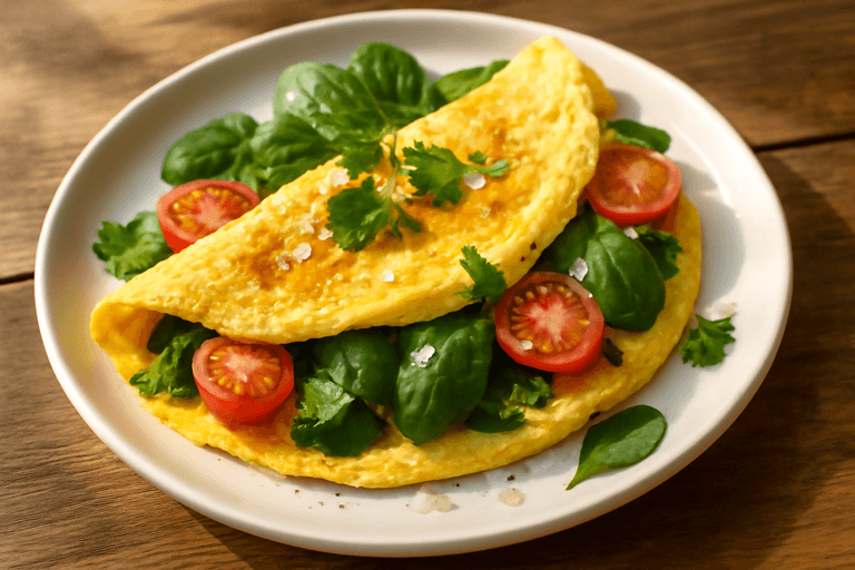 Omelete Energizante com Espinafre e Tomate