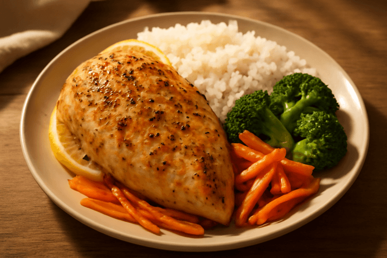 Pollo Clásico al Horno con Arroz y Verduras