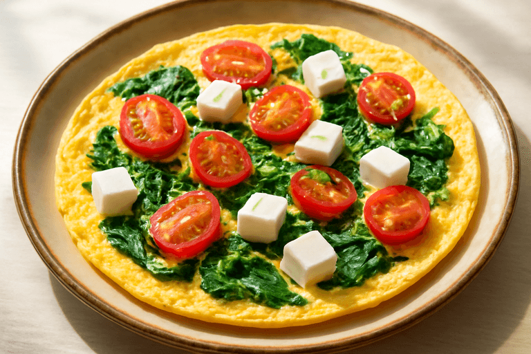 Omelete Clássica Fitness com Espinafre e Tomate