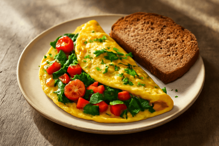 Eiwitrijke Groente-Omelet met Vollerkoren Toast