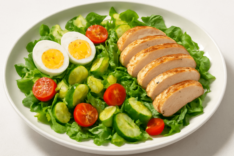 Lätt kycklingsallad med ägg & avokado