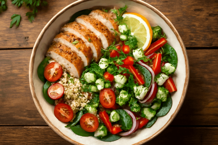 Kleurrijke Kipsalade met Quinoa & Groenten