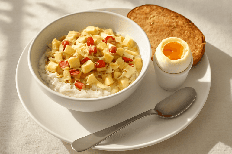 Energie-ontbijtbowl met volkoren toast & magere kwark