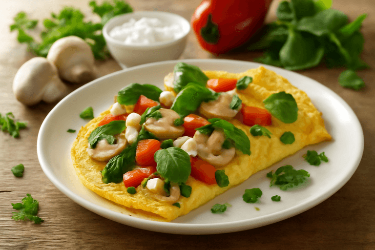 Klassisches Gemüse-Omelett zum Abnehmen