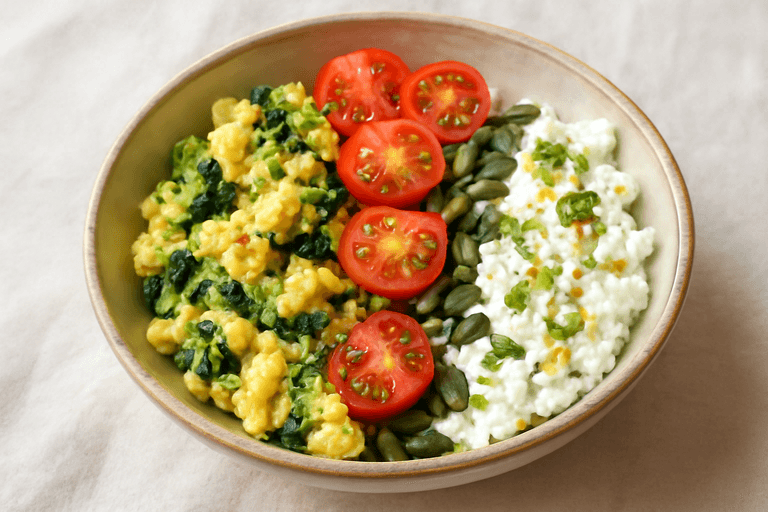 Bol Petit-Déjeuner Énergie aux Œufs & Légumes