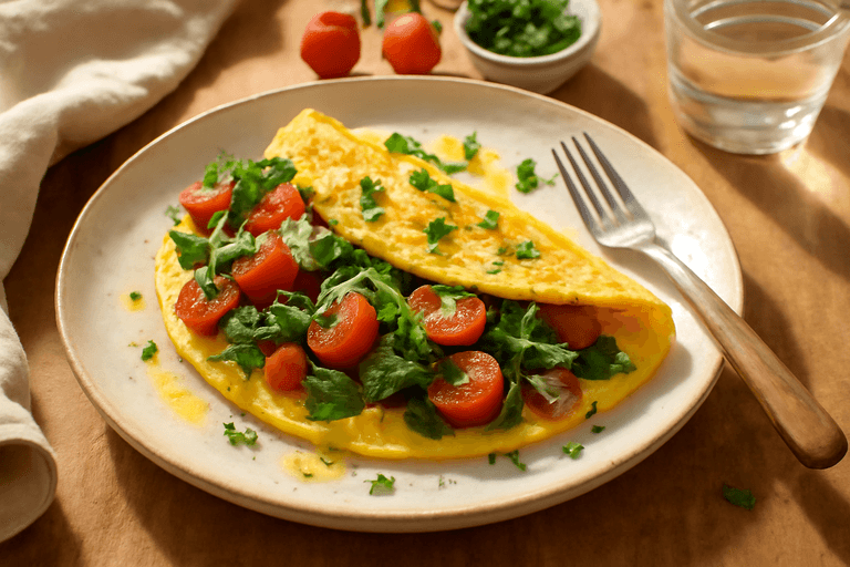 Omelette légumes & fromage allégée