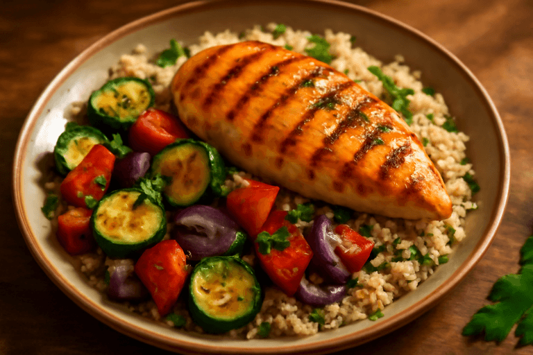 Gegrilde Kipfilet met Mediterrane Groenten en Quinoa