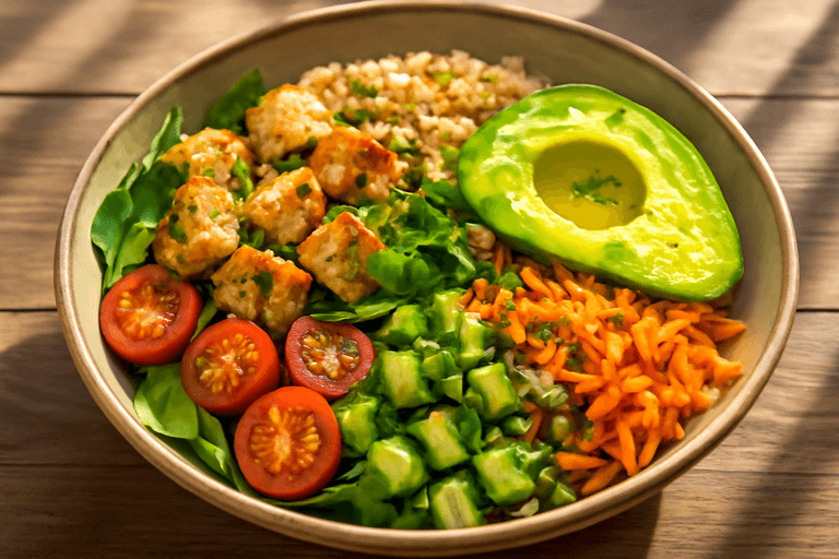 Fargerik Kyllingsalat med Quinoa og Avokado