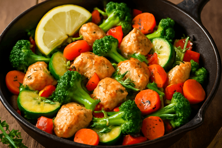 Hähnchen-Gemüse-Pfanne mit Kräutern