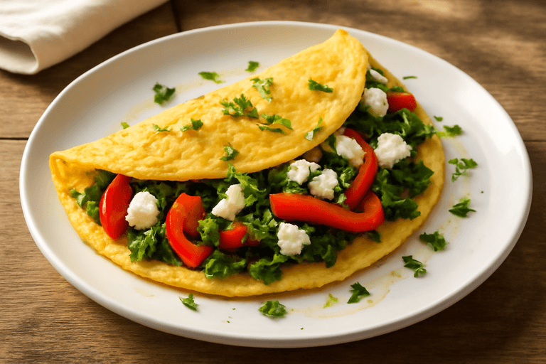 Omletă sănătoasă cu legume și brânză