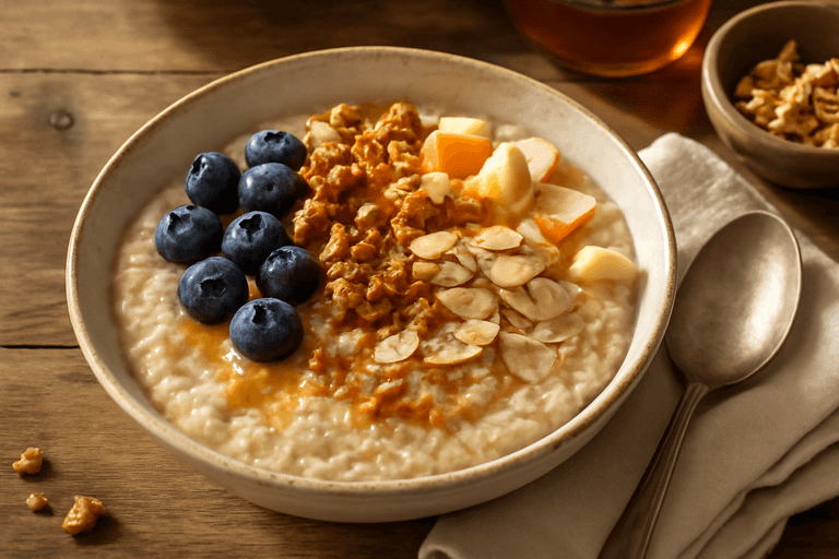 Energieboost Havermout Ontbijt met Noten & Blauwe Bessen