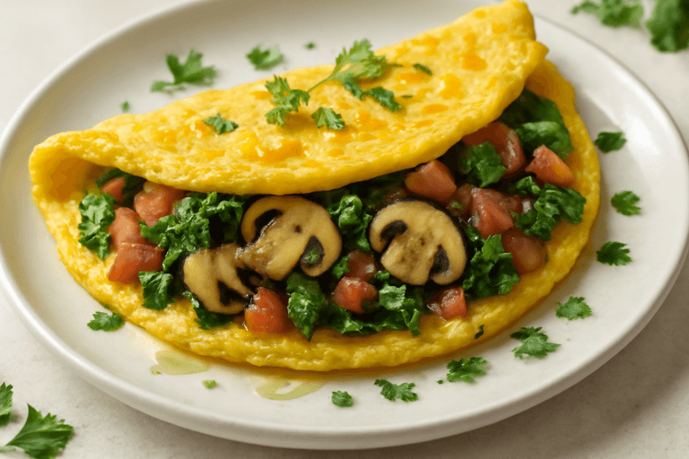 Klassisk ägg- och grönsaksomelett