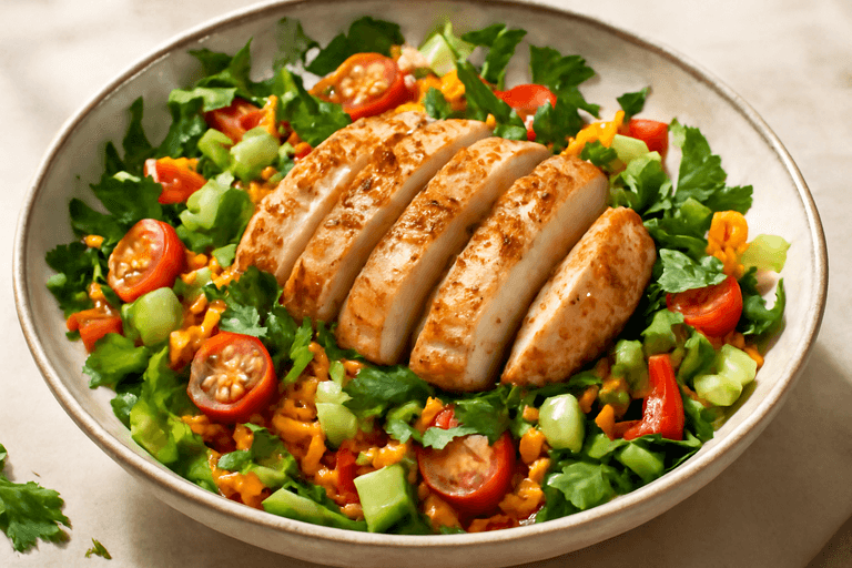 Kleurrijke Kip Salade met Citroendressing