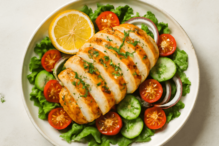 Grilled Lemon Herb Chicken Salad