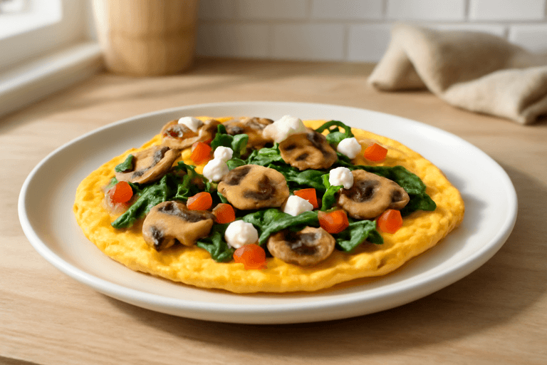 Proteinreiches Frühstücks-Omelett mit Gemüse