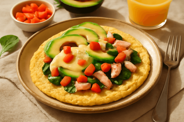 Krachtige Klassieke Omelet met Havermout en Avocado