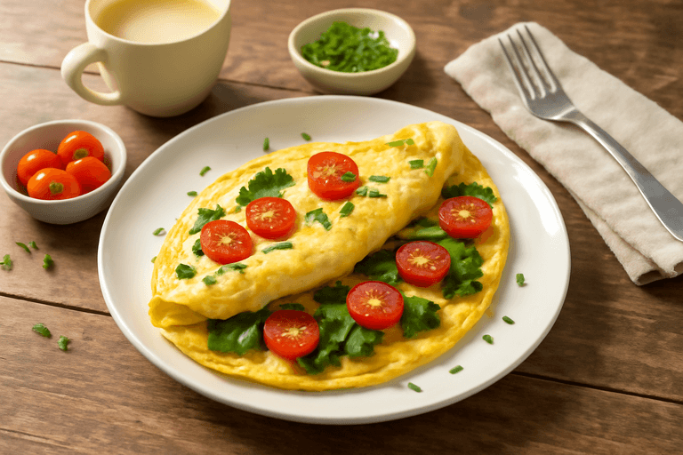 Omelette Santé aux Épinards et Tomates