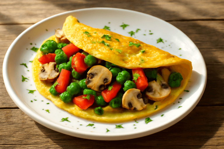 Omletă clasică cu legume proaspete