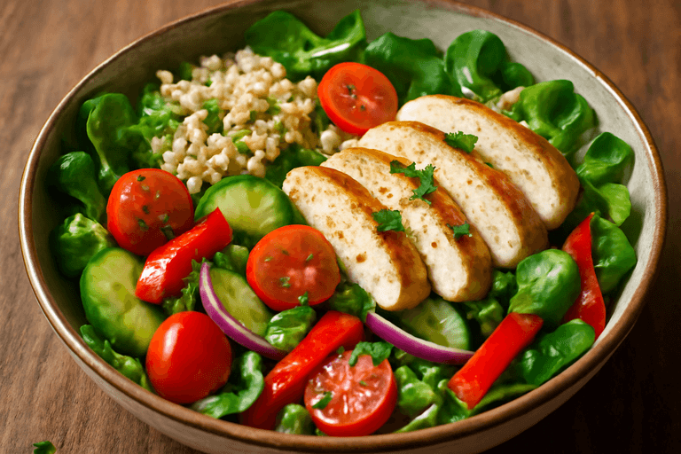 Energie Boost Kip Salade met Volkoren Rijst