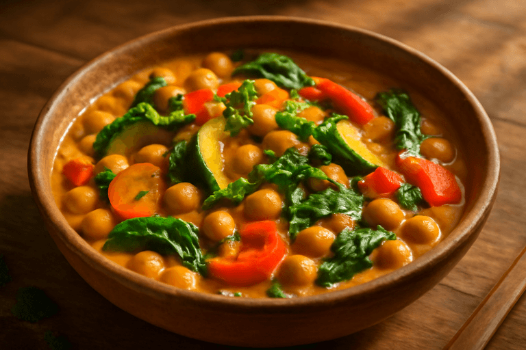 Veganes Kichererbsen-Gemüse-Curry