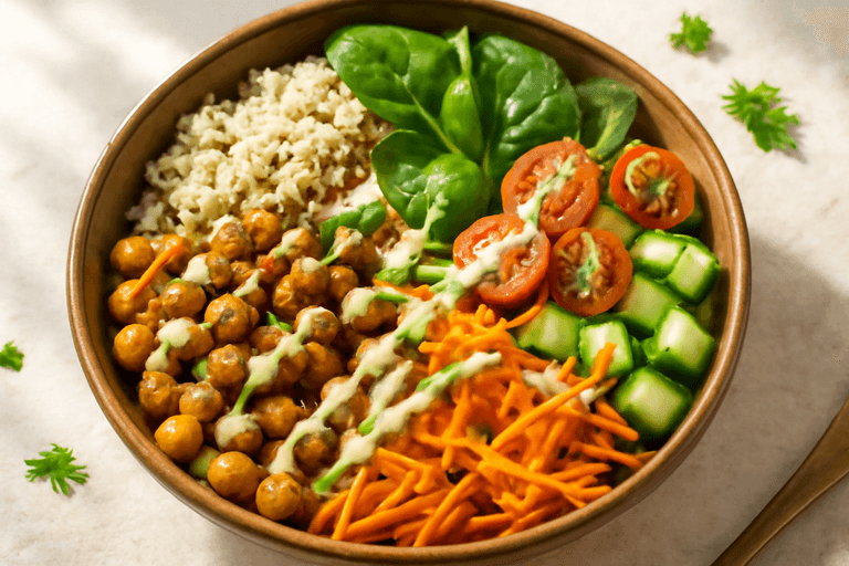 Veganer Kichererbsen-Buddha-Bowl