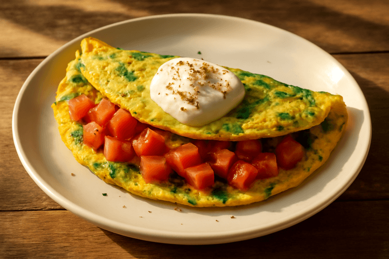 Energizing Greek Yogurt & Spinach Omelette