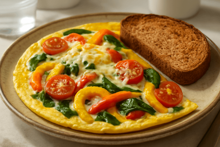 Grönsaksomelett med fullkornsbröd