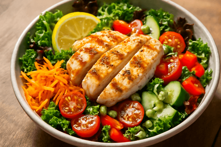 Salată Crudități cu Piept de Pui la Grătar