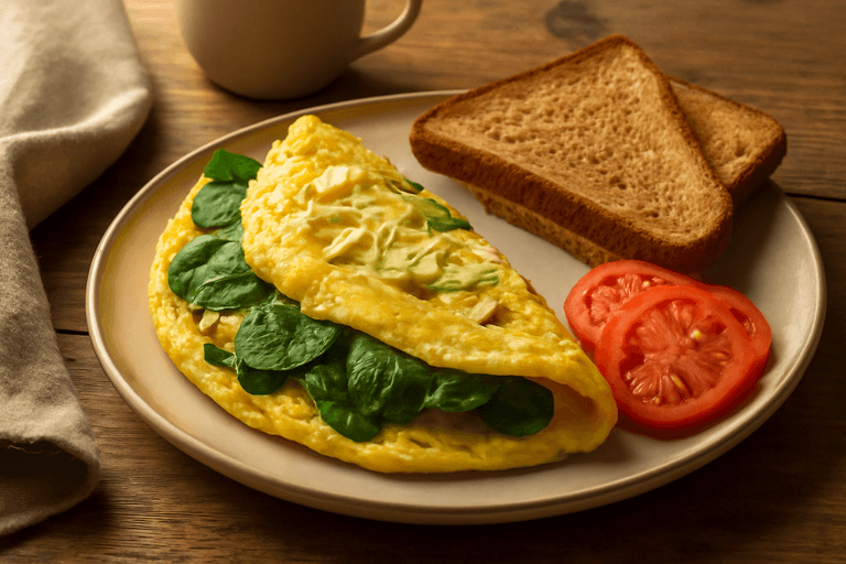 Energie-Boost Omelet met Spinazie & Volkoren Toast