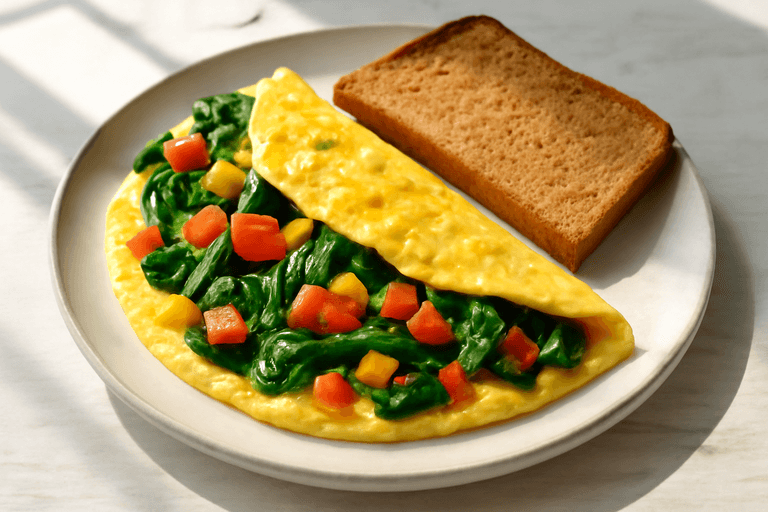 Energizing Veggie Omelette with Wholemeal Toast