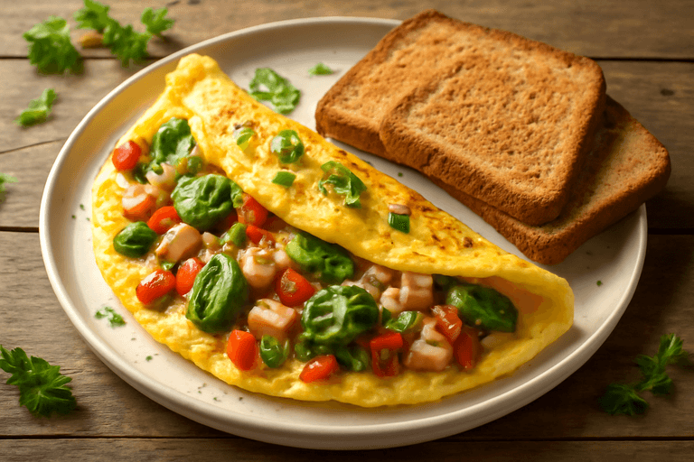 Kraftvolles Power-Frühstücks-Omelett