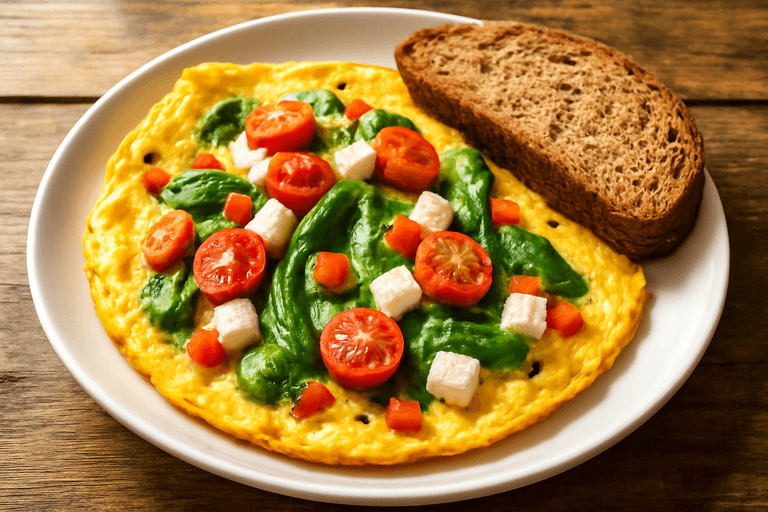 Omletă clasică sănătoasă cu legume