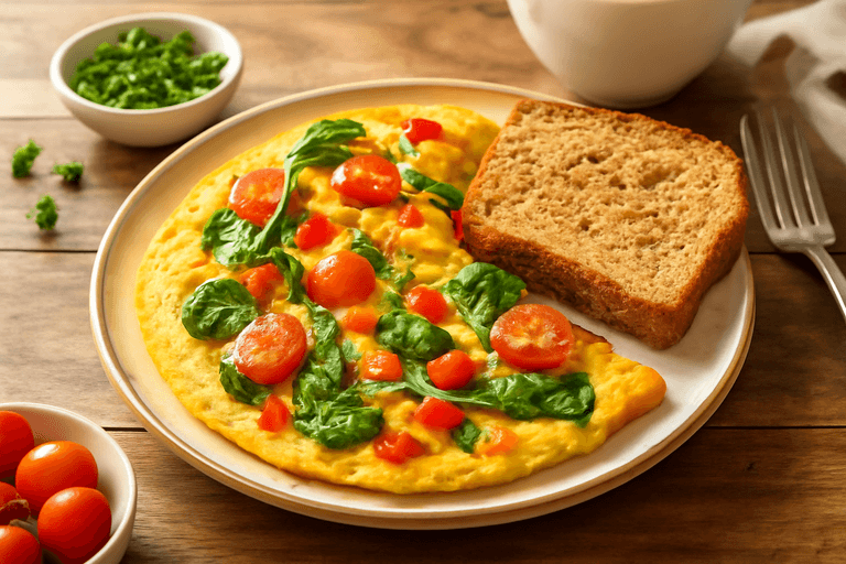 Energizing Veggie Omelet with Whole Grain Toast