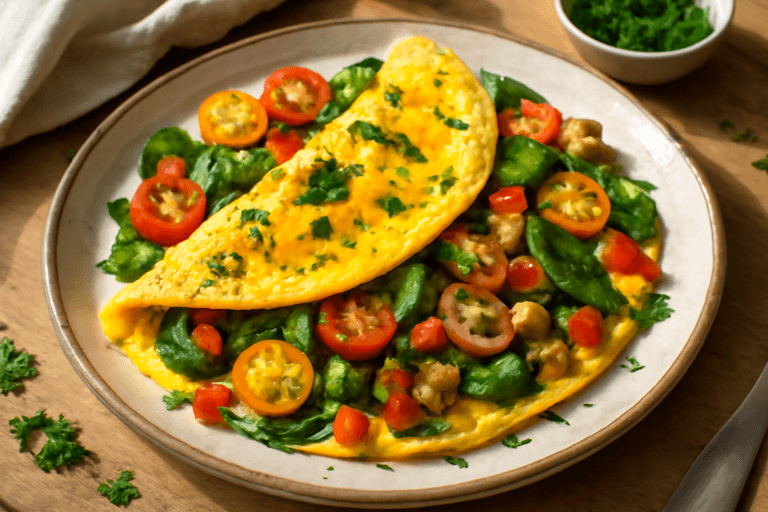 Proteinreiches Gemüse-Omelett zum Wohlfühlen