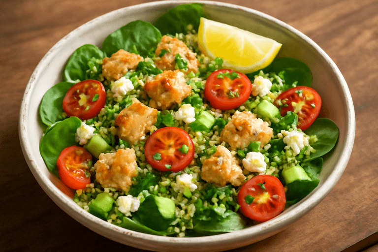 Kleurrijke Kippensalade met Quinoa & Groene Groenten