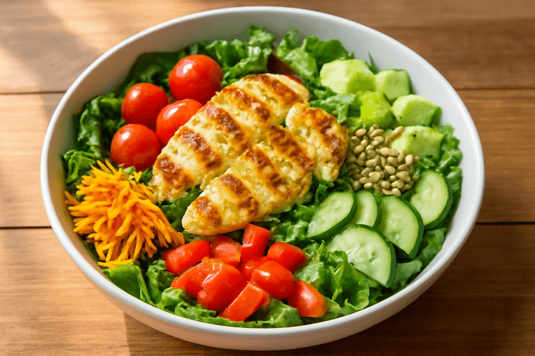 Energi- och humörboostande kycklingsallad med citrondressing