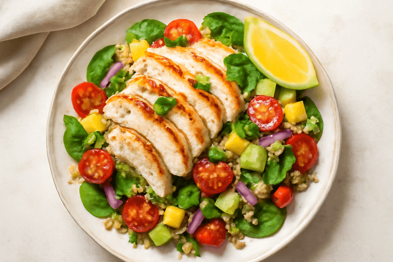 Kylling- og Quinoasalat med Fargerike Grønnsaker