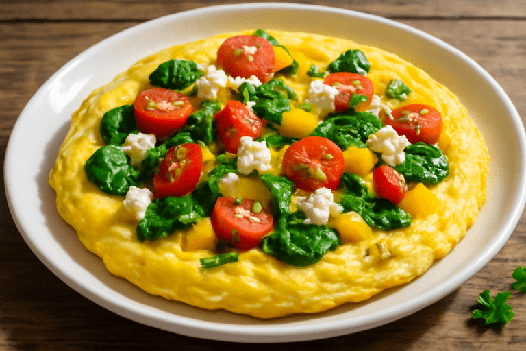 Energirik Frokostomelett med Grønnsaker og Feta