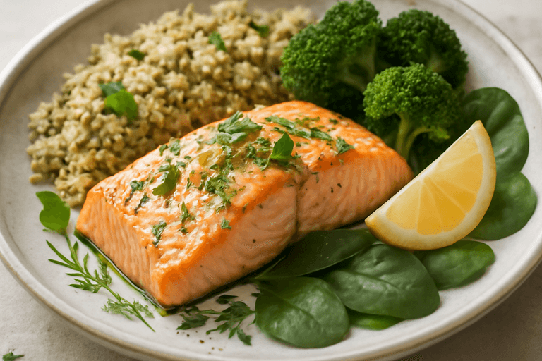 Ugnsbakad lax med citron och örter