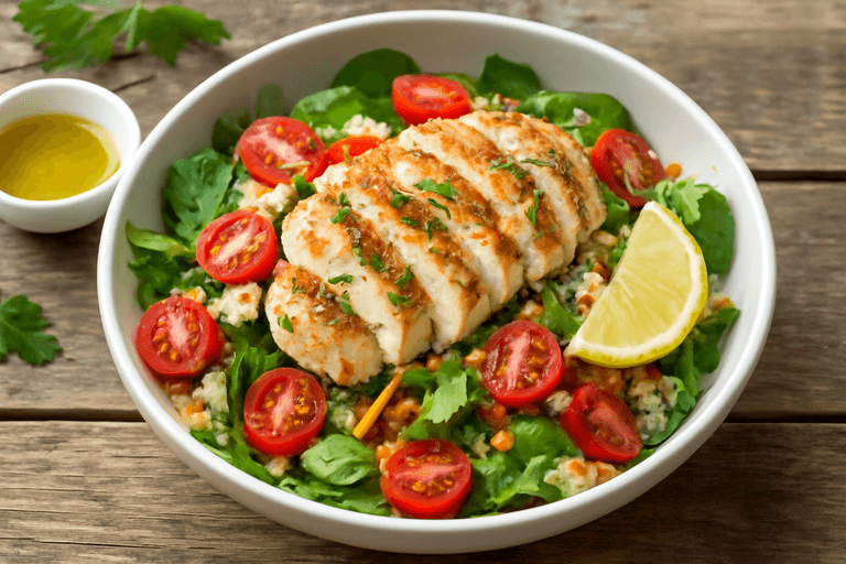 Kleurrijke Gegrilde Kippensalade met Quinoa