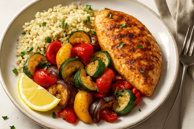 Gegrilde Kipfilet met Geroosterde Groenten en Quinoa