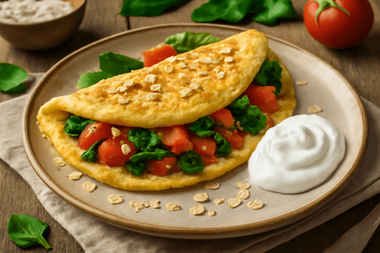 Κλασικό Ομελέτα Πρωτεΐνης με Λαχανικά & Βρώμη